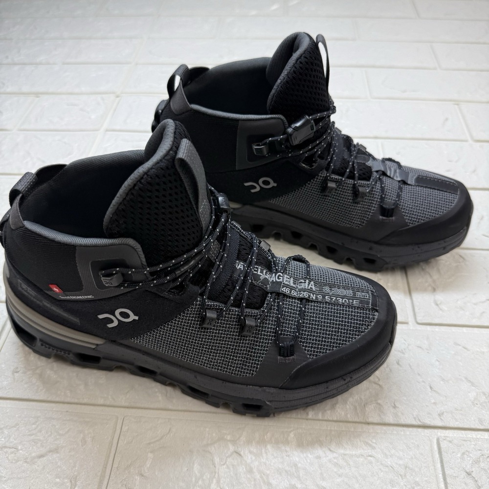 On Cloudtrax Mid Hiking Shoes Womens Size 6.5 Gray Black Trail Running 53.98588